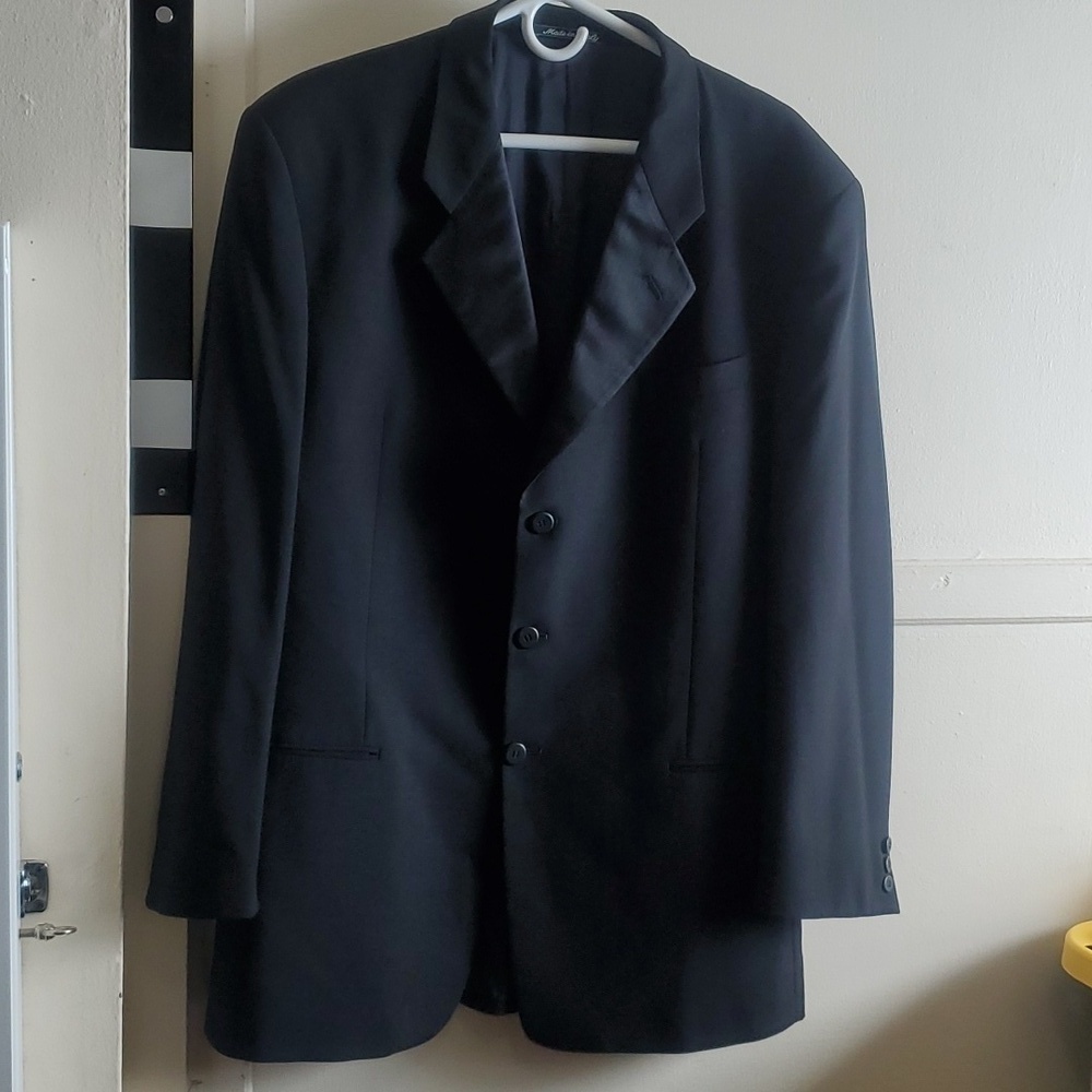 Armani Collezioni Mens Button Blazer Sport Coat Made Italy 100%Virgin Wool Sz44R